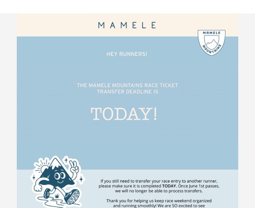 ⏰ Today’s the Last Day to Transfer Your Mamele Mountains Ticket