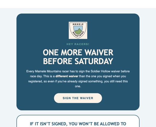 Action required: your Soldier Hollow waiver 🏔️